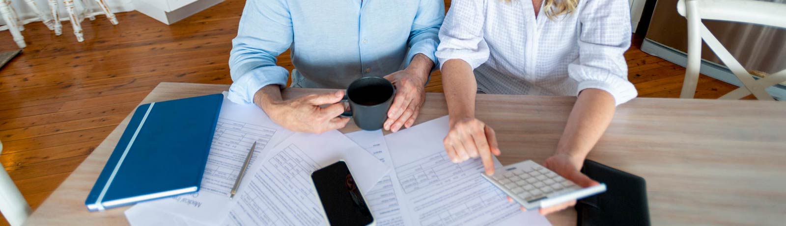 A couple going over finances